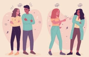 Ilustración de terapia de pareja en Centelles y Vic
